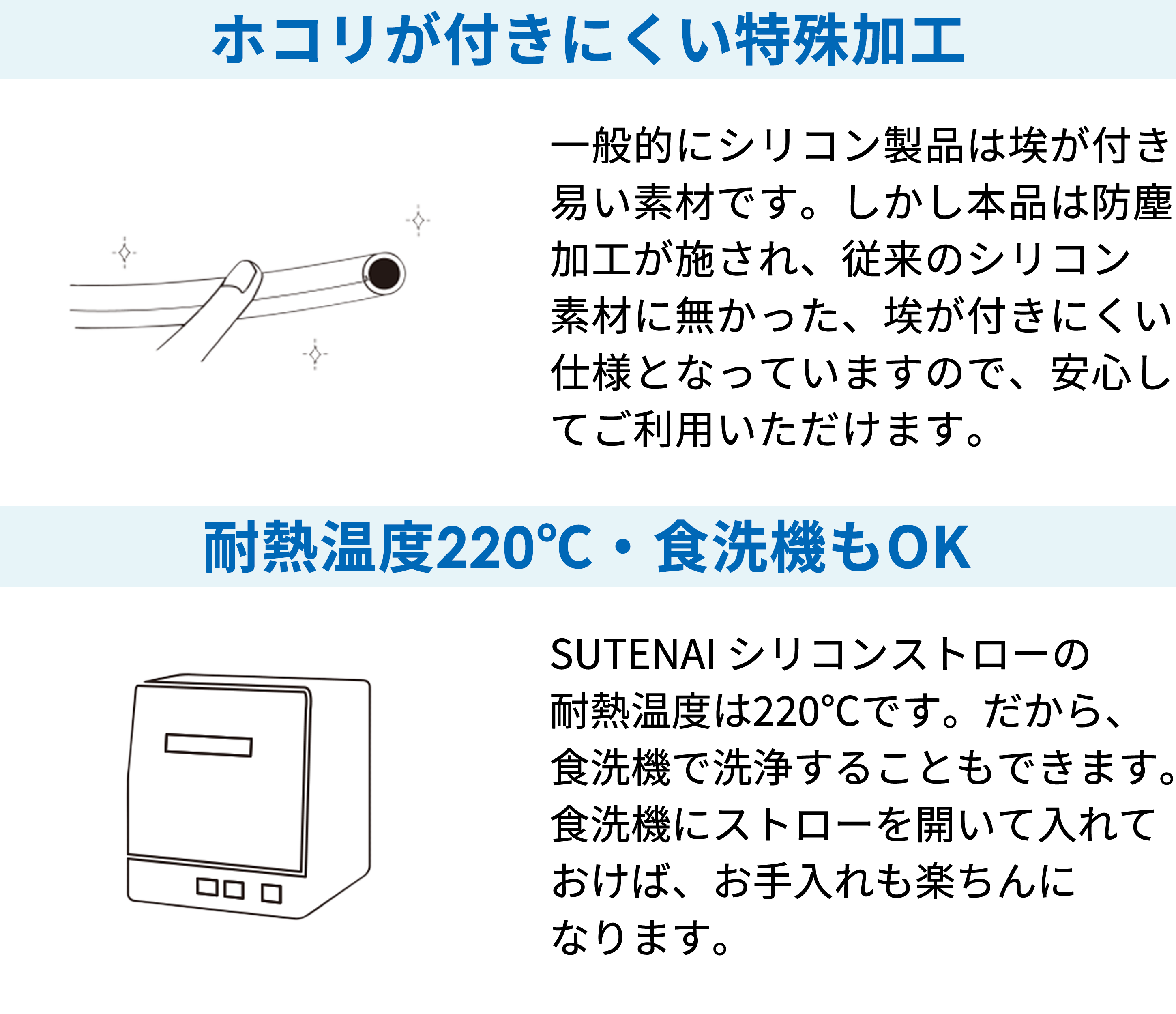 防塵加工が施され 食洗機で洗浄も可能