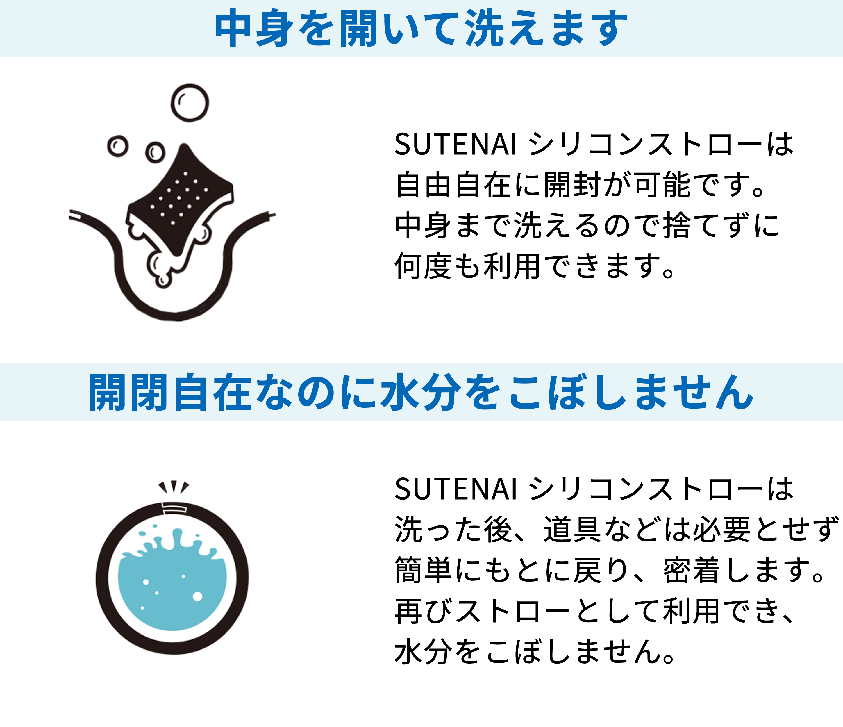 ストローが開閉 閉じても水分をこぼしません